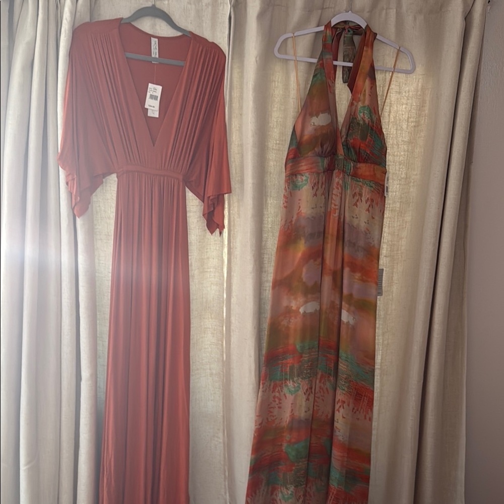 Elegant Orange Maxi Dress